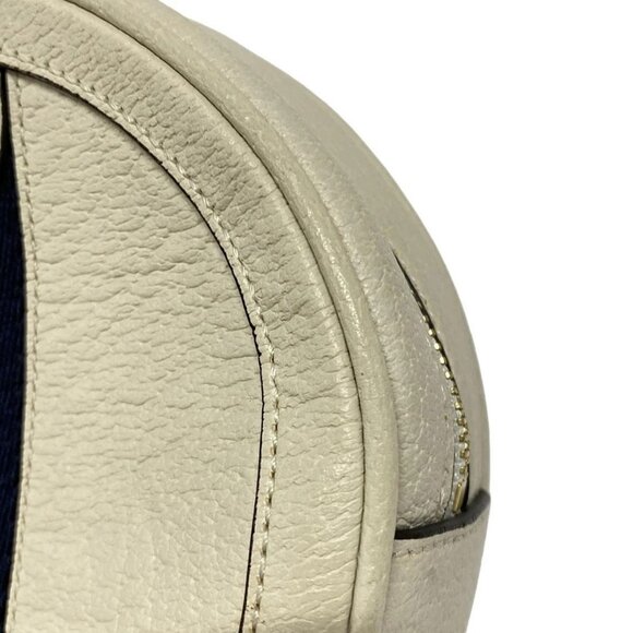 Auth GUCCI Ophidia Mini Backpack 598661 Cream Navy Red Leather Backpack - Picture 7 of 16